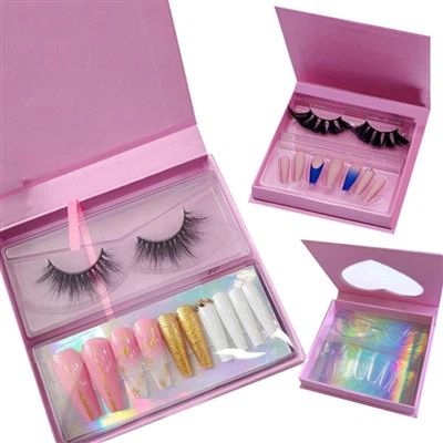 Boîte d'emballage de cils en papier avec fenêtre