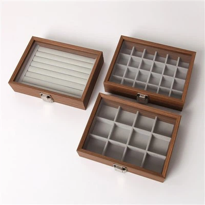 Boîte de rangement en bois pour bagues de style Harajuku