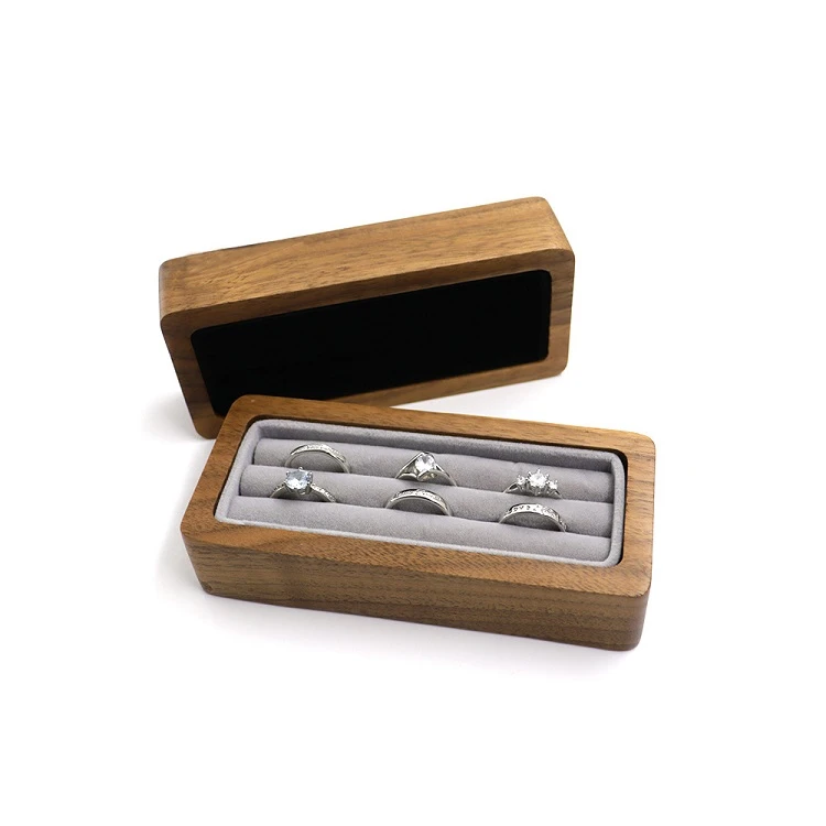 Boîte à bijoux en bois pour bagues